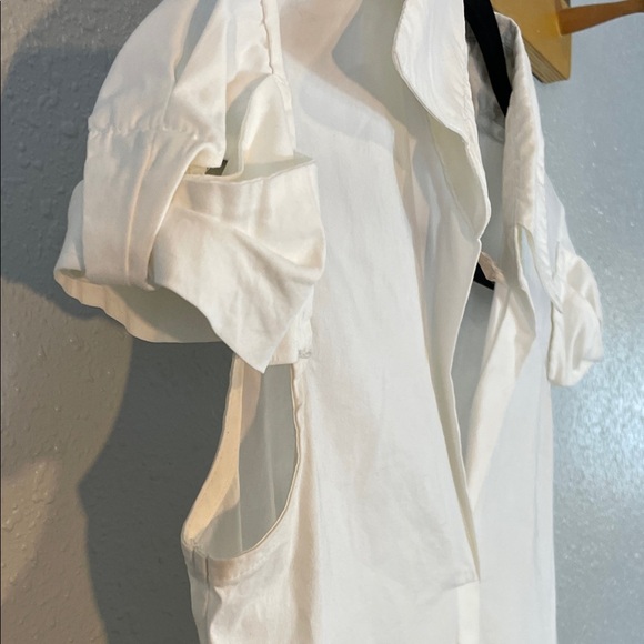 Bailey 44 White Puff Sleeve Button Down Blouse – Collared Fitted Top Size S - Picture 5 of 13